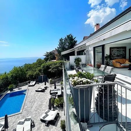 Villa White Pearl Diamond, Opatija Mit Meerblick & Pool Exterior photo